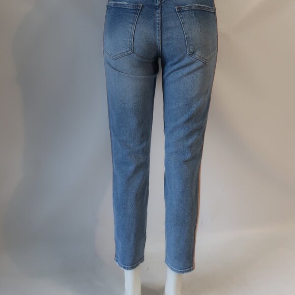 Womens Pistola Blue Nico High-Rise Sporty Side Leg Stripe Denim Jean 26 - Picture 12 of 13